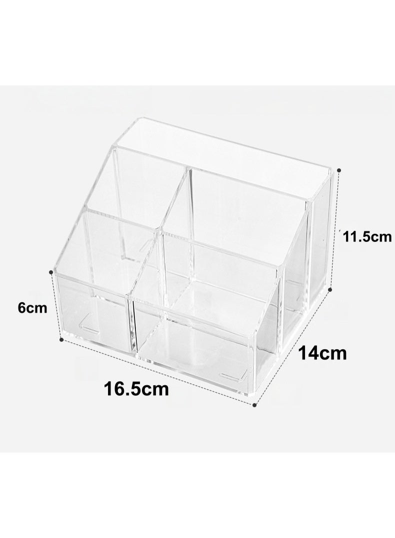 Remote Control Holder and Organizer, Cosmetic organizer , Pen Holder,Desk Organiser,Makeup Brush Holder , 5 Slot Acrylic Storage, Large Makeup Brush Holder Organizer for Bathroom, Vanity, Dressing Table, Office deskDesk Storage - Image 2